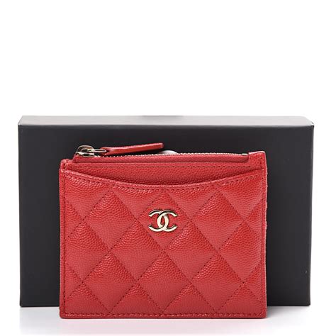 chanel zip card holder